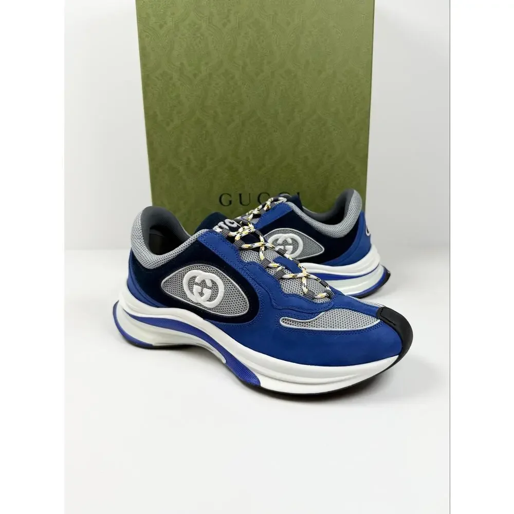 Size 8.5US - Gucci Run Sneaker Blue NEW